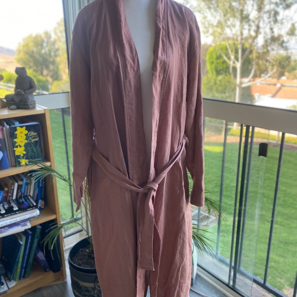 PARACHUTE 💯% Linen Clay Robe/Duster Side Pockets NWT Sz M $178